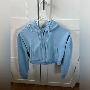Baby blue crop zip hoodie!